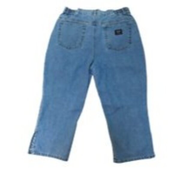 Jean Capris Denim Blue Blassport Womens 12 Cropped Embroidered Vintage Jeans - Picture 5 of 9